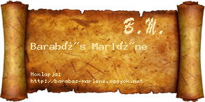 Barabás Marléne névjegykártya
